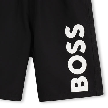 BOSS Traje de baño para niño y adolescente tipo short ajustable negro